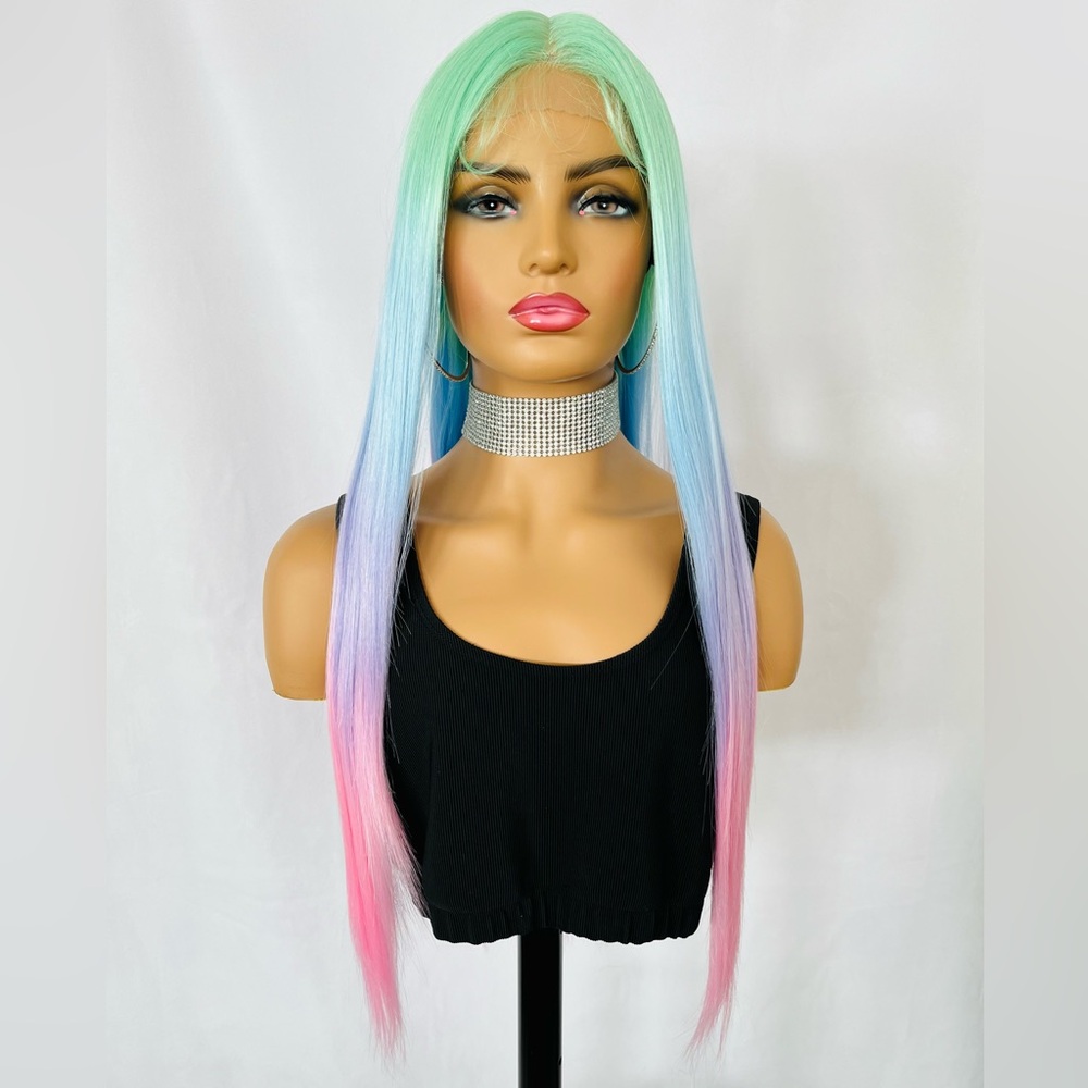 Very Pretty Unicorn Color Premium Fiber Lace Front Wig for Costumes / Events